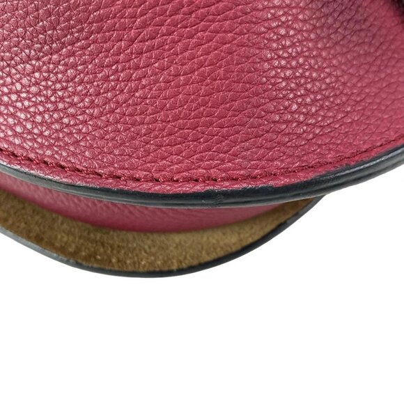 LOEWE Mini Gate Bag - Raspberry Wine Soft Grain Calfskin Shoulder Bag - Picture 6 of 15